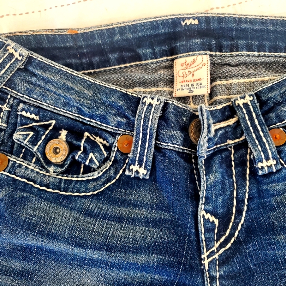 True religion blue wash jeans,size25,